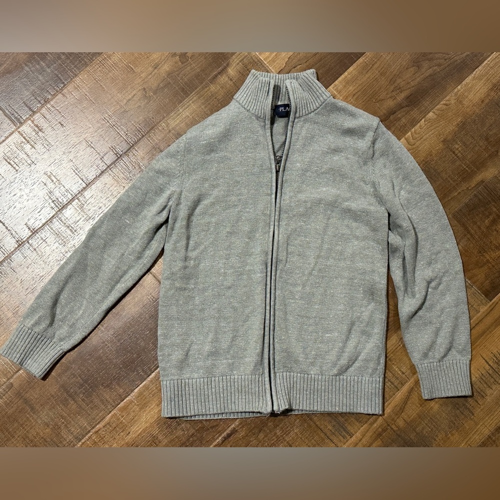 Boys Gray Zip Up Sweater 10/12